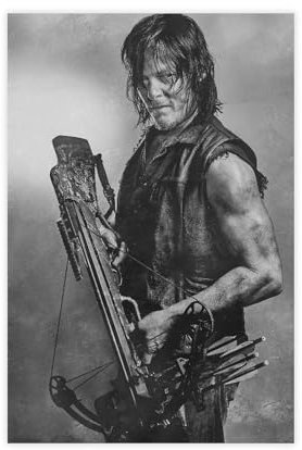 AMATWI Poster auf Leinwand, Motiv: Norman Reedus Daryl Dixon The Walking Dead, Schlafzimmer-Dekor, Sportlandschaft, Büro, Raumdekoration, Geschenk, ungerahmt, 30 x 45 cm
