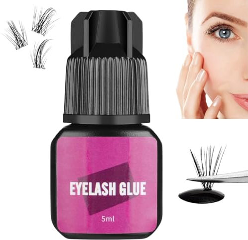 BigyQiu Individual Lash Glue, Waterproof Black Eyelash Extension Glue, Express Drying, Long Lasting, 5ML