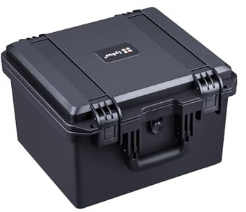 Lykus HC-3530 Wasserdicht Koffer mit anpassbar Rasterschaumstoff, Innengröße 35x30x23 cm, Geeignet für Elektronik und mehr
