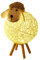 KITANDOVE 1stk Lamm Nachtlicht -tischlampe Led-lampe Tischlampe Aus Rattan Nachtlicht Für Mädchen Wasserdichte Notleuchte Tragbare Kinderzimmerlampen Babytiere Yellow Hölzern