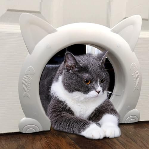 Cat Door Interior Door No Flap Large Pet Door Secure Pet Proof Gate Latch for Cats Kittens Small Dogs up to 21 lbs,No Training Needed,Easy DIY Setup