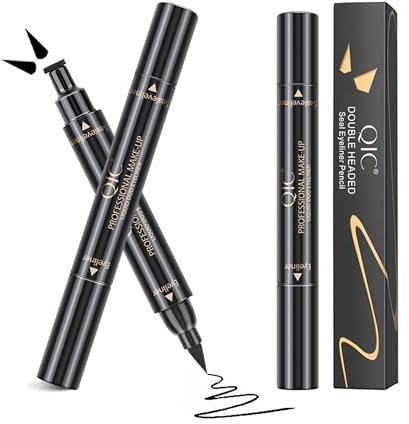 2 in 1 Winged Eyeliner Stamp Pen - Black Liquid Eyeliner Pencil, Waterproof Cat Makeup Eyeliner Stamp Tool, Long Lasting Smudgeproof Eye Liner