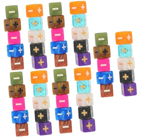 HEMOTON 50 Stück Arith metis Che Würfel Kinderwürfel Würfel für mathematische Operationen Brettspiel Würfel Spielzeug für Kinder Toys Mathe-Lehrwürfel Zeichenwürfel berechnen Acryl