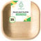 U'reca Organics Platos de hoja de palma ecológicos | Plato cuadrado de 10 cm - Paquete de 25 | Vajilla desechable, compostable y biodegradable | Perfecto para postres, aperitivos o salsas