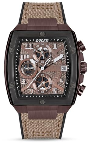 Ducati DTWGO0001501 Herren-Armbanduhr, analog, braunes Zifferblatt