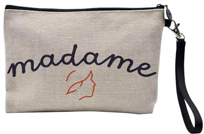 Kosmetiktasche aus Leinen – Madame France Marianne – Kosmetiktasche aus Leinen – Kulturbeutel – 23,5 x 15 cm, Madame, 23.5 x 15 cm, Kosmetiktasche