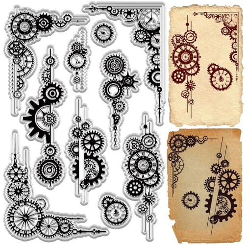 craspire Transparente Stempel Mit Uhr Motiv Wiederverwendbar Transparente Silikon Stempelsiegel Für Tagebuch Und Kartengestaltung Dekoration DIY Scrapbooking Fotoalbum Dekorative Stempelbögen
