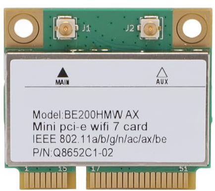 Carte Mini PCI E WiFi 7, Carte réseau sans Fil Double Bande 8774 Mbit/s, Carte WiFi PCIe avec Bluetooth 5.4 pour PC, Linux et Chrome OS