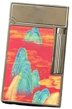 Encendedor de antorcha de chorro, encendedor portátil a prueba de viento, encendedor de llama de chorro suave recargable de combustible butano con espejo de popa visible (combustible no incluido)