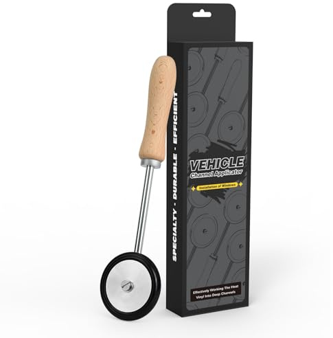 EHDIS Andrückwalze Rollen, Holzgriff Ecknaht Andruckrolle Handroller, Vinylboden-Detailroller, Eckennaht-Pressrad, 65mm