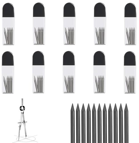100 Stück 2B Zirkelminen,Zirkelspitzer Kompassminen-Nachfüllung,Mit Aufbewahrungsbox,2mm Durchmesser Zirkel Ersatzminen 2cm Lang Minen,für Mathematische,Zeichnungserstellung,Holzbearbeitungsmarker.