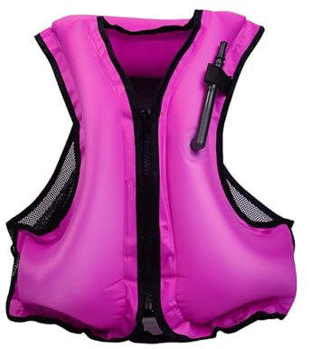 LUIVZD Swim Jacket - Giubbotto salvagente Gonfiabile BæRbar Redningsvest for Voksne Og Barn, Surfing Og SvøMming, Stor Oppdriftsvest for Snorkeling Sport Acquatici Principianti Solo for Adulti(Pink)
