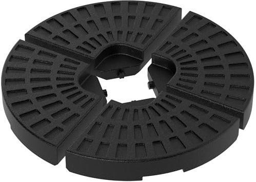 ZENO Parasol Base | Garden Umbrella Base | Parasol Weights | Heavy Duty Garden Parasol Stand | Circle Weight Stand for Cantilever, Sun, Umbrella | Fillable with 60L Water & 80KG Sand | Black