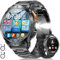 LIGE Reloj Inteligente Hombre con Linterna, 1.62 AMOLED Militar Smartwatch con Llamadas Bluetooth,730mAh Batería grande,110+ Modos Deportivos Pulsera Actividad, 24/7 Pulsómetro/Sueño para Android iOS