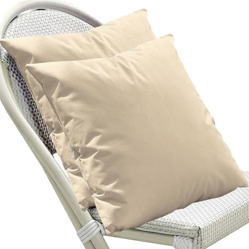 SWJ-swjssb Wasserdicht Kissenbezug 80x80 Kissenbezüge 50x70 60x80 Outdoor Garten 2er Set Kissenhülle Groß Couch Dekokissen Bezug Abnehmbare Kissenüberzug Kopfkissenbezug(Beige,50x50 cm Set of 2)