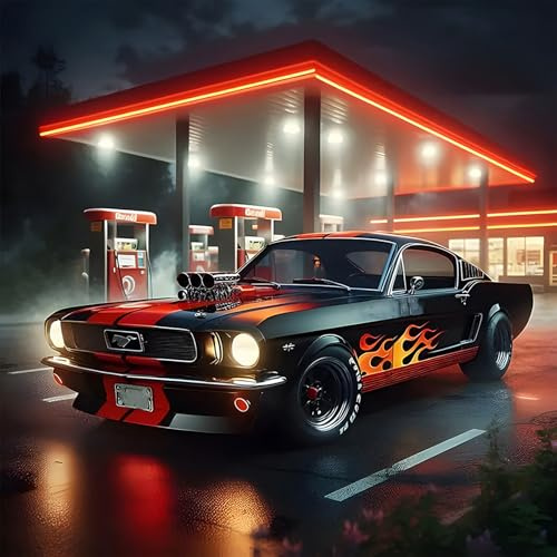 VGJM Exquisite Sports Car Diamond Painting Kits for Adults, 5D Diamond Art Kits for Beginners, DIY Full Drill Picture with Diamond for Home Wall Decor 30x40cm