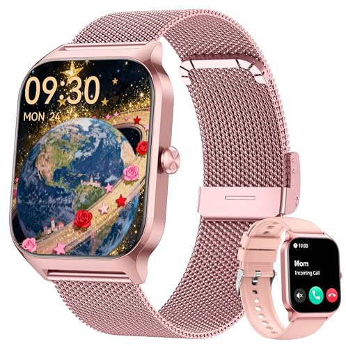 Smart Watch, 1.85’’ Smart Watches Women Men Make/Answer Call, Heart Rate/Blood Pressure/Sleep Monitor, 110+Sports Modes, Voice Control, Waterproof Fitness Watch Compatible for Android & iPhone
