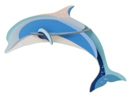 STUDIO ROOF Wanddeko | Delfin | 3D | Meerestiere | Tiere | 16 x 5.5 x 11.5 cm