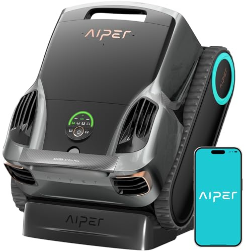 AIPER Scuba X1 Pro Max Poolroboter Boden und Wand, 360° Mapping, Adaptive Routenplanung, Wasserlinie, 32000 LPH Leistung, All-in-One Poolreiniger Akku für alle Eingelassenen Pools bis zu 300 ㎡