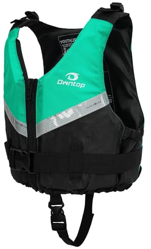 Owntop Erwachsene Schwimmweste | Leichte Unisex Schwimmhilfe | Verstellbare Auftriebsweste Jacke mit bequemem Schrittgurt für Kajakfahren, Angeln, Segeln alle Wassersportarten (Grün,M/L)