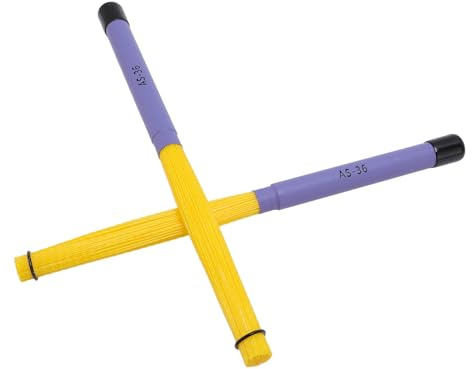 RiToEasysports 2 Stück Trommelbürsten, Einziehbare Nylon-Cajon-Trommelbürsten mit Ergonomischem Griff für Cajon-Jazz-Schlagzeuger, ABS- und Nylon-Material, Percussion-Zubehör