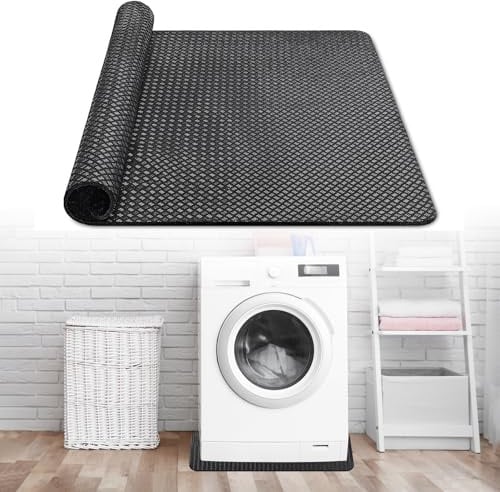 Beidseitig Rutschfest Antivibrationsmatte 60x60 CM – Wasserdichte Bodenmatte für Waschmaschine, Trockner, Kühlschrank – Bodenschutzmatte für Unterkühlschrank und Haushaltsgeräte