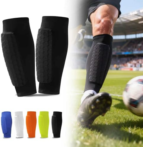Barn skenbensskydd fotboll, med bikakestoppning Shin Pads | Benskydd för fotboll, lätta ventilerande skydd fotboll, silikongreppränder, för pojkar flickor män