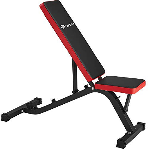 TecTake Hantelbank Schrägbank mit Schnellverstellung | Rückenablage 4-fach, Sitzfläche 2-fach verstellbar | (LxBxH): 116 x 51 x 122 cm