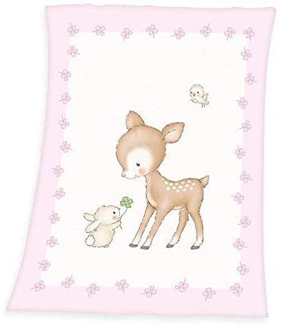 Herding Klaus GmbH Fynn Babydecke, REH Motiv, 75 x 100 cm, Microfaserflausch, 1440211014, Mehrfarbig, One Size