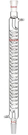 StonyLab Borosilicate Glass Graham Condenser with 24/40 Joint 400 mm Jacket Length Lab Glass Condenser