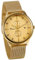 JewelryWe Montre Homme Commercial Quartz Faux Diamant Cadran Analogique Date Décoration Deux Petites Cadrans Maillon Bracelet Acier Inoxydable Alliage Fantaisie Couleur Doré avec Boîte Montre