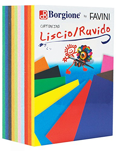 Borgione Glatte/raue Karton, 10 Farben, 50 x 70 cm, 50 Blatt