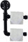 Porte Papier Toilettes Double Pole de Tube en Métal Style Rétro Design Industriel,Étagère de Support Papier WC pour Salle de Bain