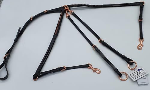 Tysons Breeches Vorderzeug Schwarz Deister Rosegold Roségold Super BUTTERWEICHES Leder VB WB X Full (WB)