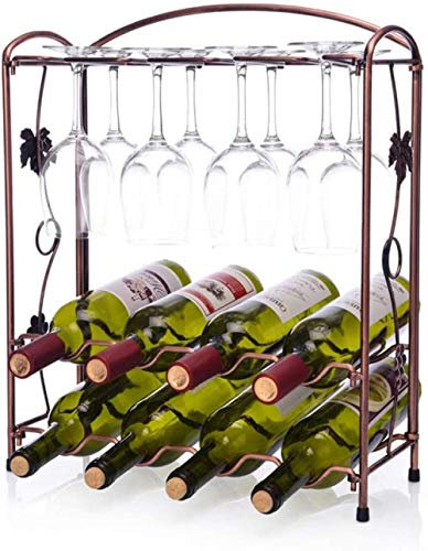 Weinregal freistehend, Metall Kupfer Weinregal, abnehmbare Küche Craft Bar Craft Haushalt verkehrt herum Weinglashalter Wohnzimmer Dekoration Weinregal