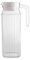 DOITOOL Large Plastic Pitcher with Lid Heat Resistant Hot Cold Water Carafe Water Jug for Juice Beverage Jar Ice Tea Kettle 1. 1L Clear