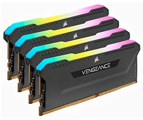 Corsair Vengeance RGB Pro SL 64 Go (4 x 16 Go) DDR4 3200 MHz C16, Kit de mémoire de Bureau illuminé Noir