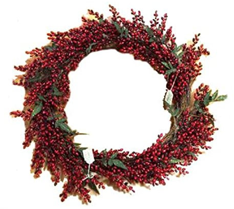 Ingrocart Weihnachtskranz mit Beeren Ø 90 cm - Farbe Rot - Weihnachtsdeko