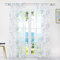 ESLIR Gardinen mit Ösen Vorhänge Gardinenschals Transparent Ösenschal Blätter Muster Voile Grau BxH 140x145cm 1 Stück