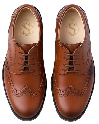 Abito Brogue in Vernice Sintetica per Ragazzi Scarpe Scarpe da Sposa Formali con Lacci Taille 35