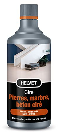 Cire pour Pierres, Marbre & Béton Ciré 1L – Apporte une Protection Satinée sans Lustrer – Helvet
