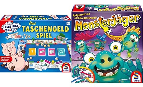 Schmidt Spiele 40536 - Taschengeldspiel & 40557 Monsterjäger, Aktionsspiel, bunt