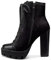 NobleOnly Donna Alto High Tacco Heel Piattaforma Rotonda Punta Stivaletti Cerniera Lacci Equitazione Stivali Classico Feste Ufficio 13 CM Heels Nero 39 EU