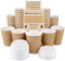Nationwide Paper 50 Pcs 8oz Coffee Cups with Lids 3 Layer Disposable Ripple Hot Cups - Brown