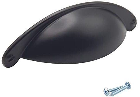 M4TEC Cup Kitchen Cabinet Door Handles Bedroom Furniture Black Pull Handles for Kitchen Cupboards, Cabinets, Drawers and Wardrobes Handles - VD9 Series, 64mm