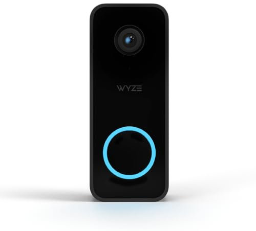 WYZE Video Doorbell v2, Wired, 2K Video, Two-Way Audio, Color Night Vision, Works with Existing Chime and IP65 Weather Resistant, Compatible with Alexa & Google Assistant, Black