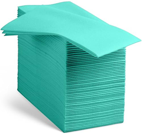 Linen-Feel Papierservietten, hellgrün, dekorative, stoffähnliche Einweg-Servietten, weich und saugfähig, für Küche, Party, Hochzeit, Bad oder jeden Anlass, 100 Stück