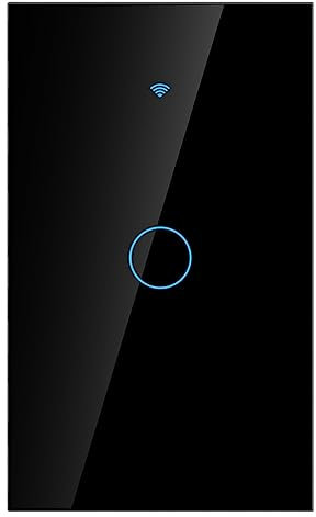 UPQRSG Smart Light Switch, ABS V0 Fireproof Wi-FI Timer Light Switch, Multifonction Touch Screen Light Switch, Smart Home Gadgets, pour 1-Way AC 90-250V(Noir)