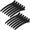 12 Pièces Pince Crocodile Cheveux,Pinces à Cheveux Coiffeur,Pince Plate Cheveux pour Maquillage,Laver le Visage (Noir)