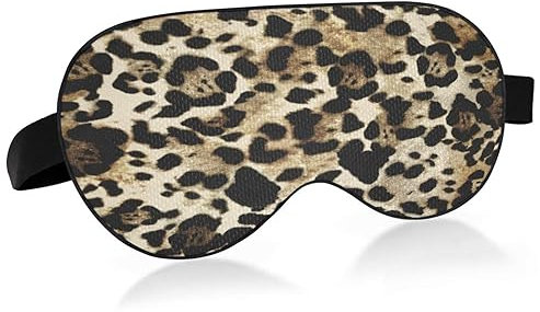 Sexy Leoparden-Schlafmaske, leichte, weiche, atmungsaktive Augenmaske mit verstellbarem Riemen, Verdunkelungs-Augenmaske für Damen und Herren, für Reisen, Nachtschlafen